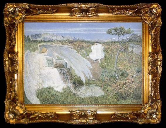framed  Giovanni Segantini Love at the Spring of Life (The Fountain of Youth) (mk19), ta009-2
